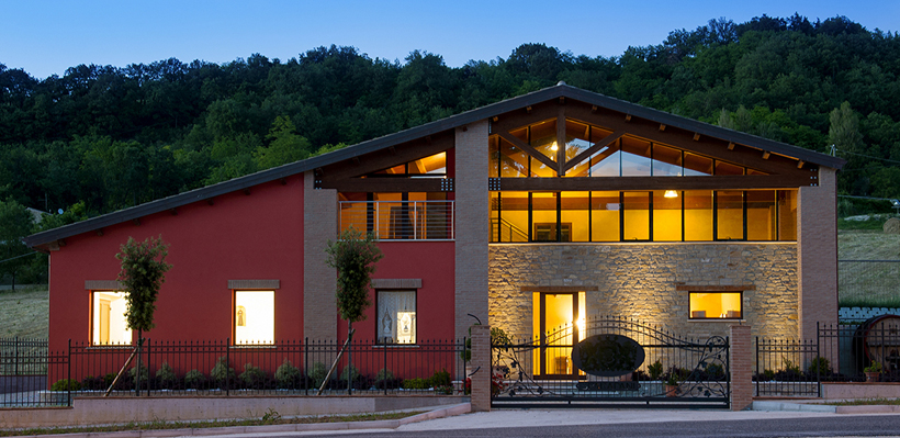 Tetto in legno della Cantina agricola Sparapani