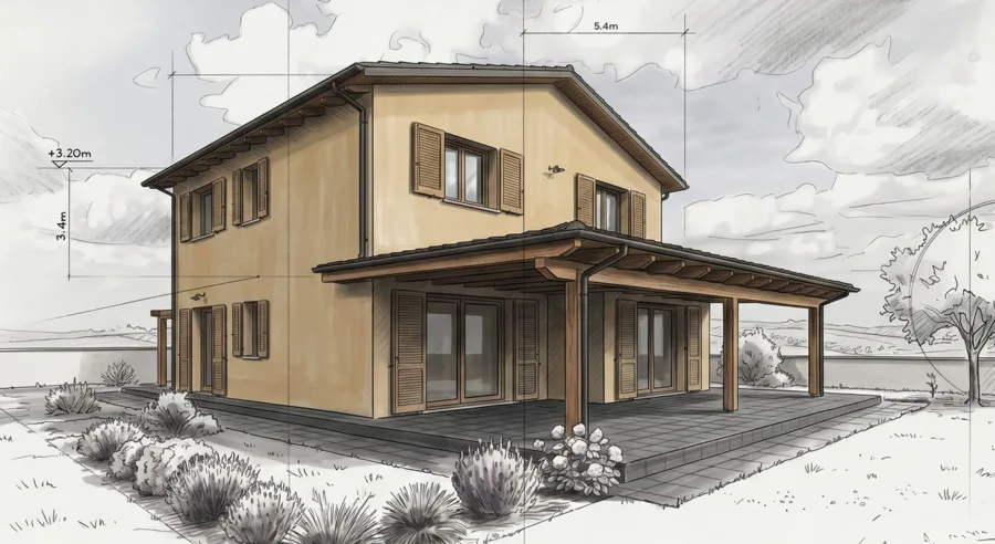 Coming soon a Loreto: villa monofamiliare su due livelli in legno lamellare