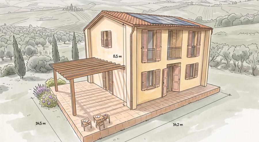 Il valore di una casa in legno non è nei mq: il progetto della villa monofamiliare a Macerata